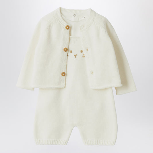 Teddy & Minou White outfit with jacket and overalls