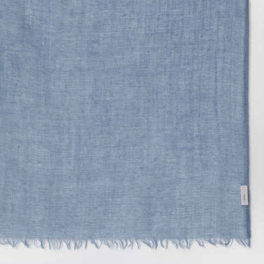 Destin Oxford blue wool-silk blend scarf