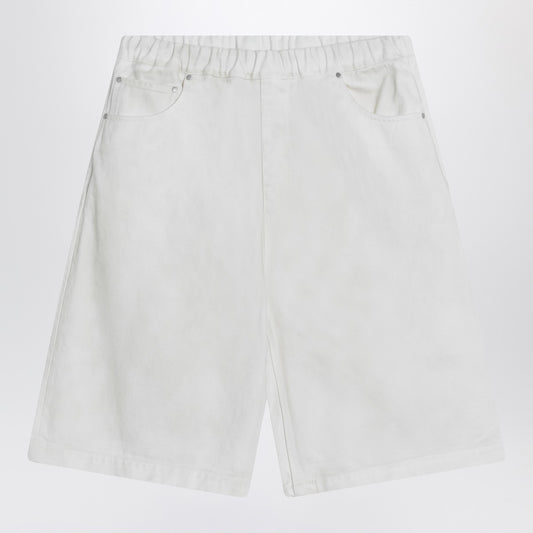 Entire Studios Wide white bermuda shorts in cotton