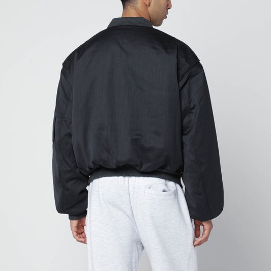 Entire Studios Grey wool-blend bomber jacket with zip