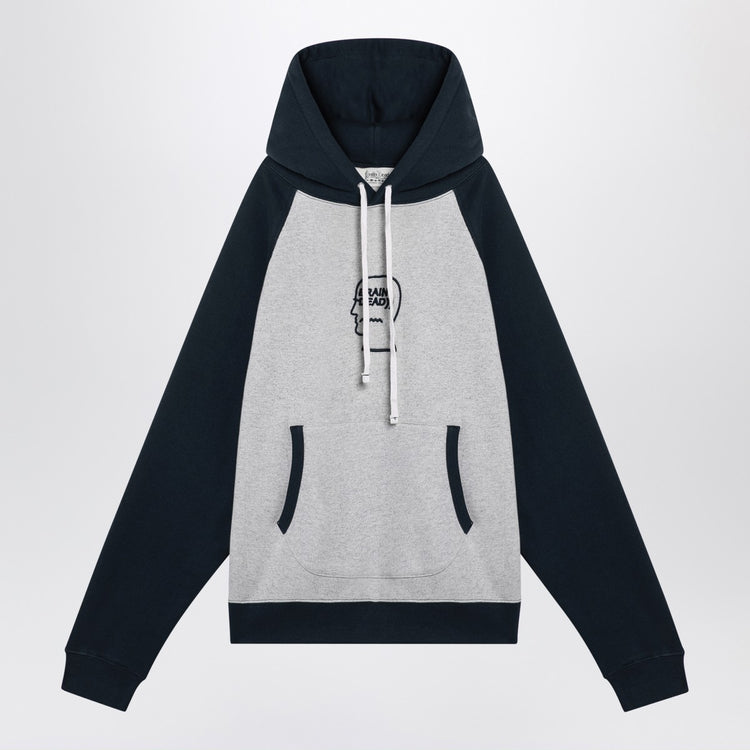 Brain Dead Light grey/navy blue hoodie