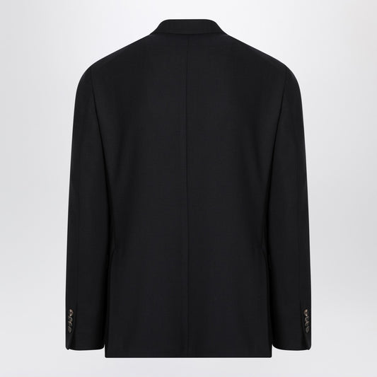 Santaniello Blue wool blend single-breasted jacket