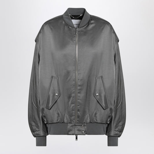 HALFBOY Grey zipped over bomber jacket
