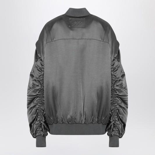 HALFBOY Grey zipped over bomber jacket