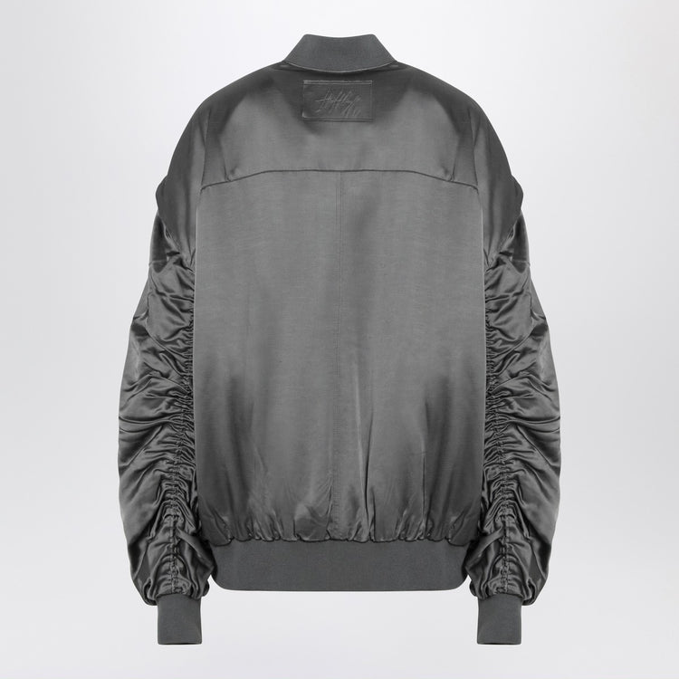 HALFBOY Grey zipped over bomber jacket
