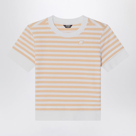 K-Way Emel T-shirt white/beige striped