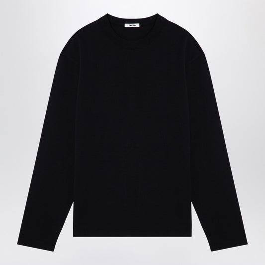 Tekla Black pyjama crew-neck sweater