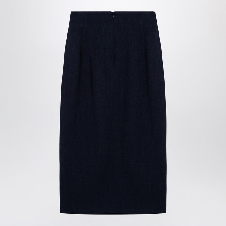 Margaux Lönnberg Navy blue wool-blend Marlo skirt