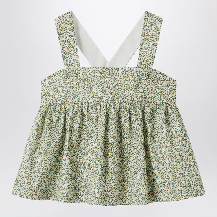 Il Gufo Forest green top in Liberty fabric