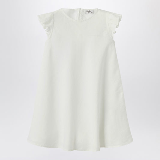 Il Gufo White linen dress with ruffles