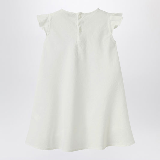 Il Gufo White linen dress with ruffles
