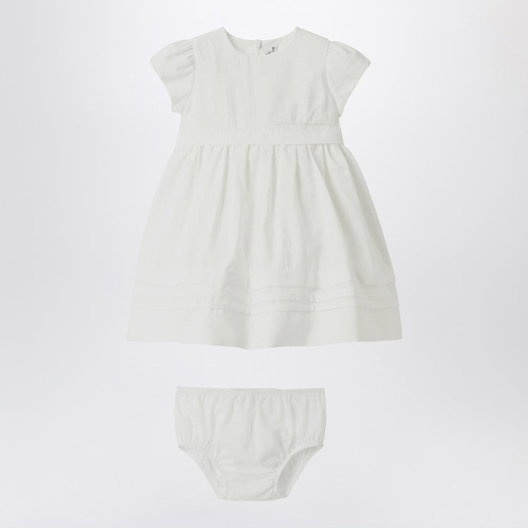Il Gufo White dress with culotte in viscose poplin