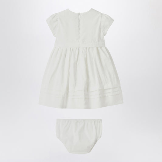 Il Gufo White dress with culotte in viscose poplin