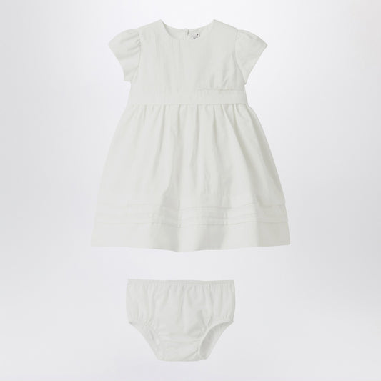 Il Gufo White dress with culotte in viscose poplin