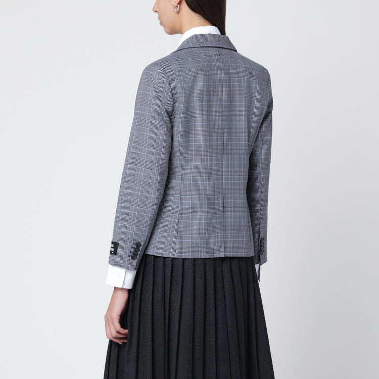 Maison Kitsuné Blue checked single-breasted blazer