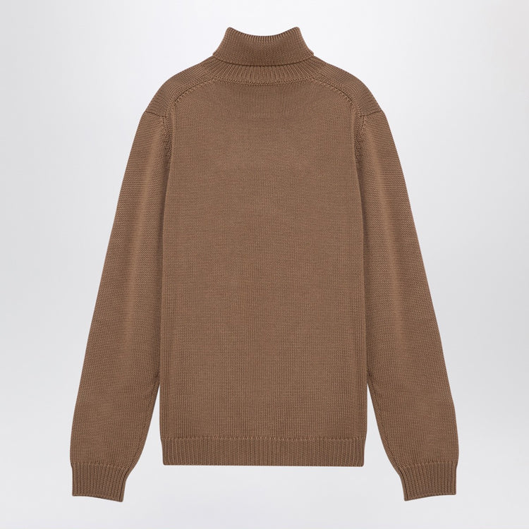 Roberto Collina Camel merino wool turtleneck pullover