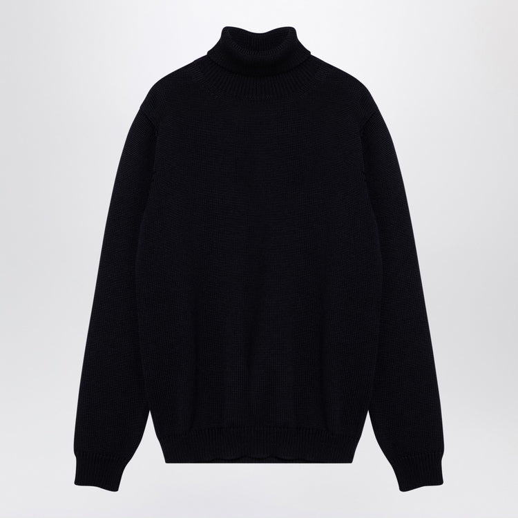 Roberto Collina Navy merino wool turtleneck pullover