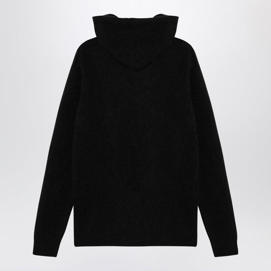 Roberto Collina Black cashmere hooded sweatshirt