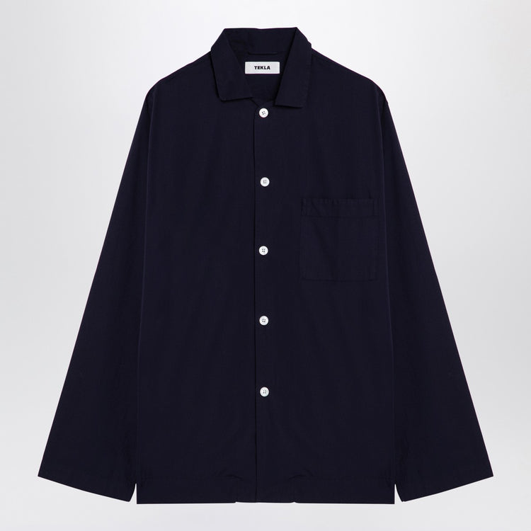Tekla Navy blue pyjama shirt