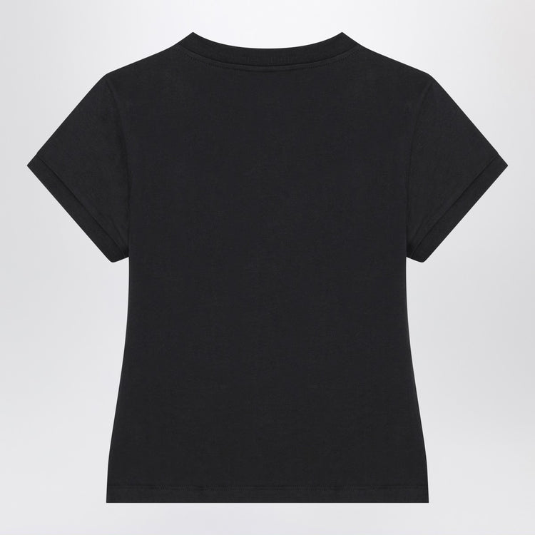 GANNI Washed black T-shirt with poodle print