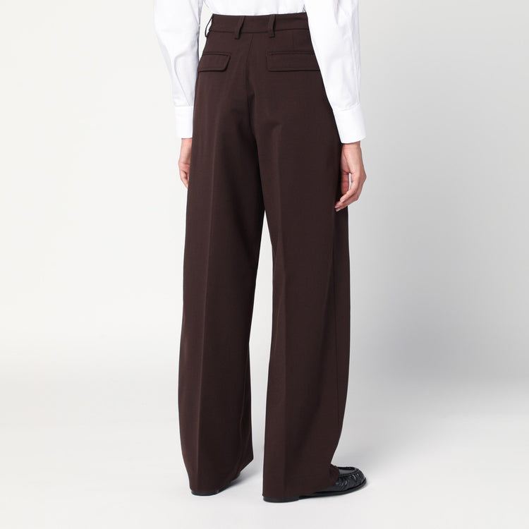 TheLatest Wide-leg brown wool blend trousers