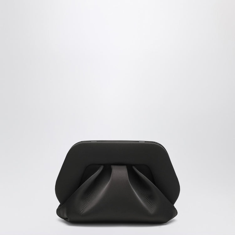 THEMOIRè Black satin Gea clutch bag