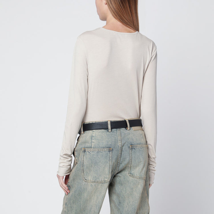 Entire Studios White crewneck cotton-blend top