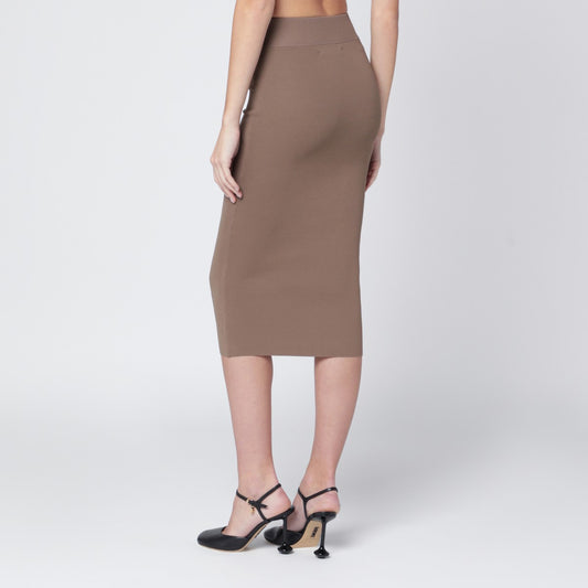 Entire Studios Light brown viscose-blend midi skirt
