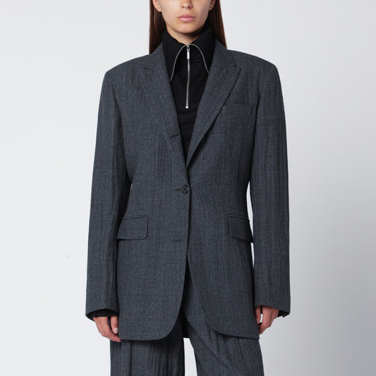 Our Legacy Grey wool-blend single-breasted jacket