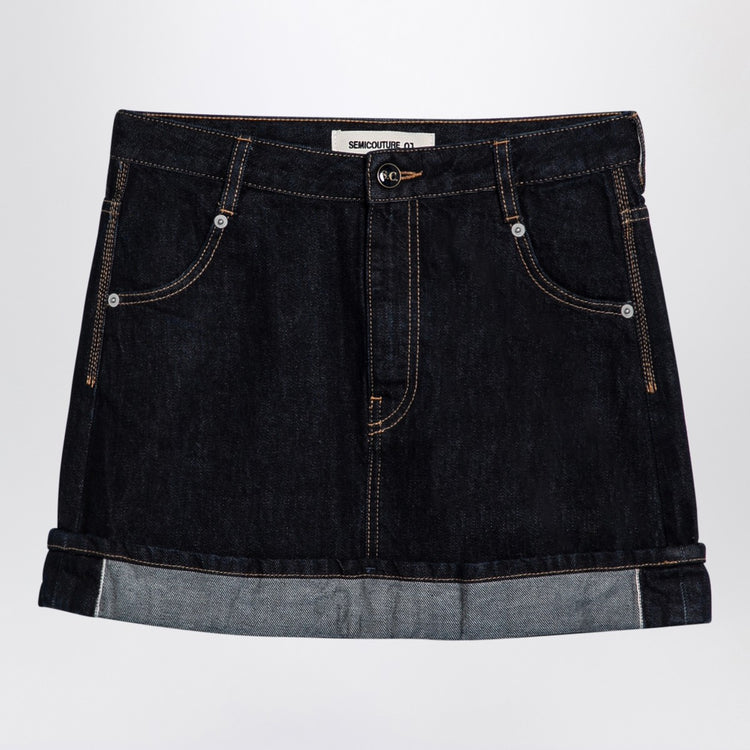 Semicouture Floriane miniskirt in dark denim